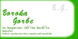 boroka gorbe business card